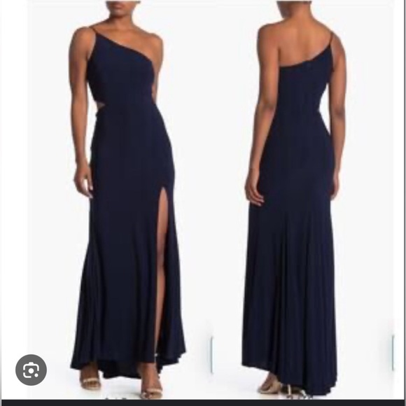 NWT JUMP one shoulder jersey gown with cutout size 13/14 Prom Dance Elegant - Picture 2 of 4